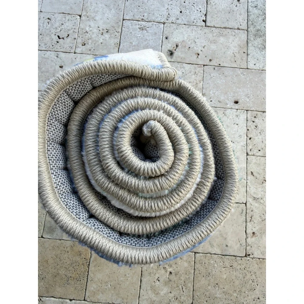 Rifle‎ Paper Co x Loloi Delilah Bath Rug 20x60 Floral Blue Cream Runner NEW